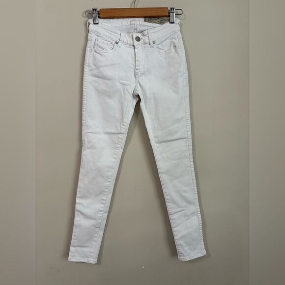 Diesel Slandy Super Slim Skinny Regular Waist in White - Picture 2 of 11